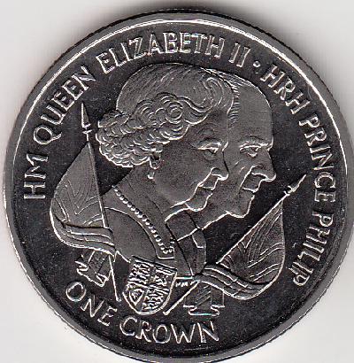 Beschrijving: 1 Crown DUKE'S 90 Th. ELIZABETH/PHILIP